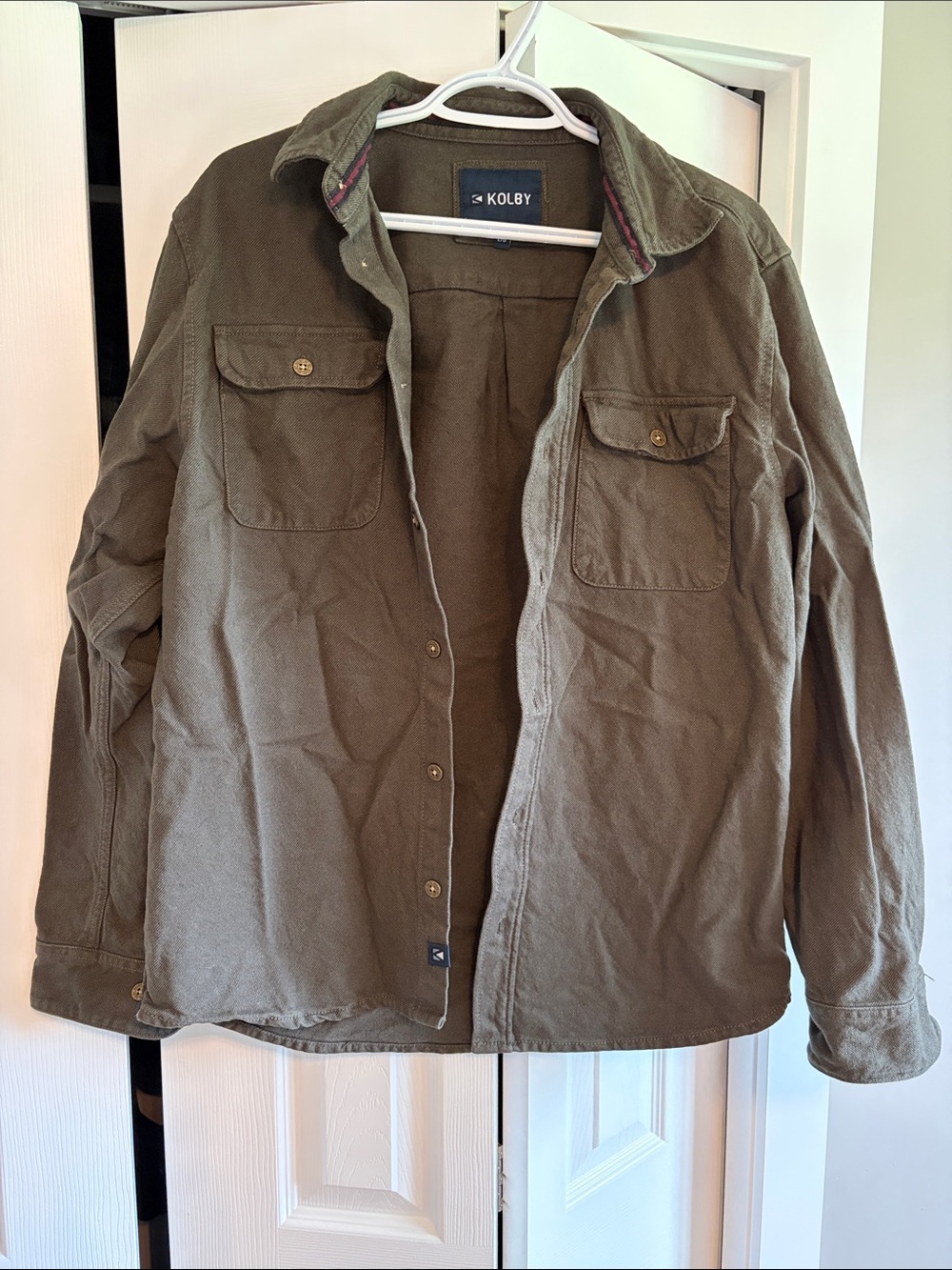 Kolby Olive Green Button-Up Shirt Jacket